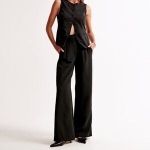 SOLD OUT STYLE! A&F Harper Tailored Premium Crepe Pant in Black Sz 32